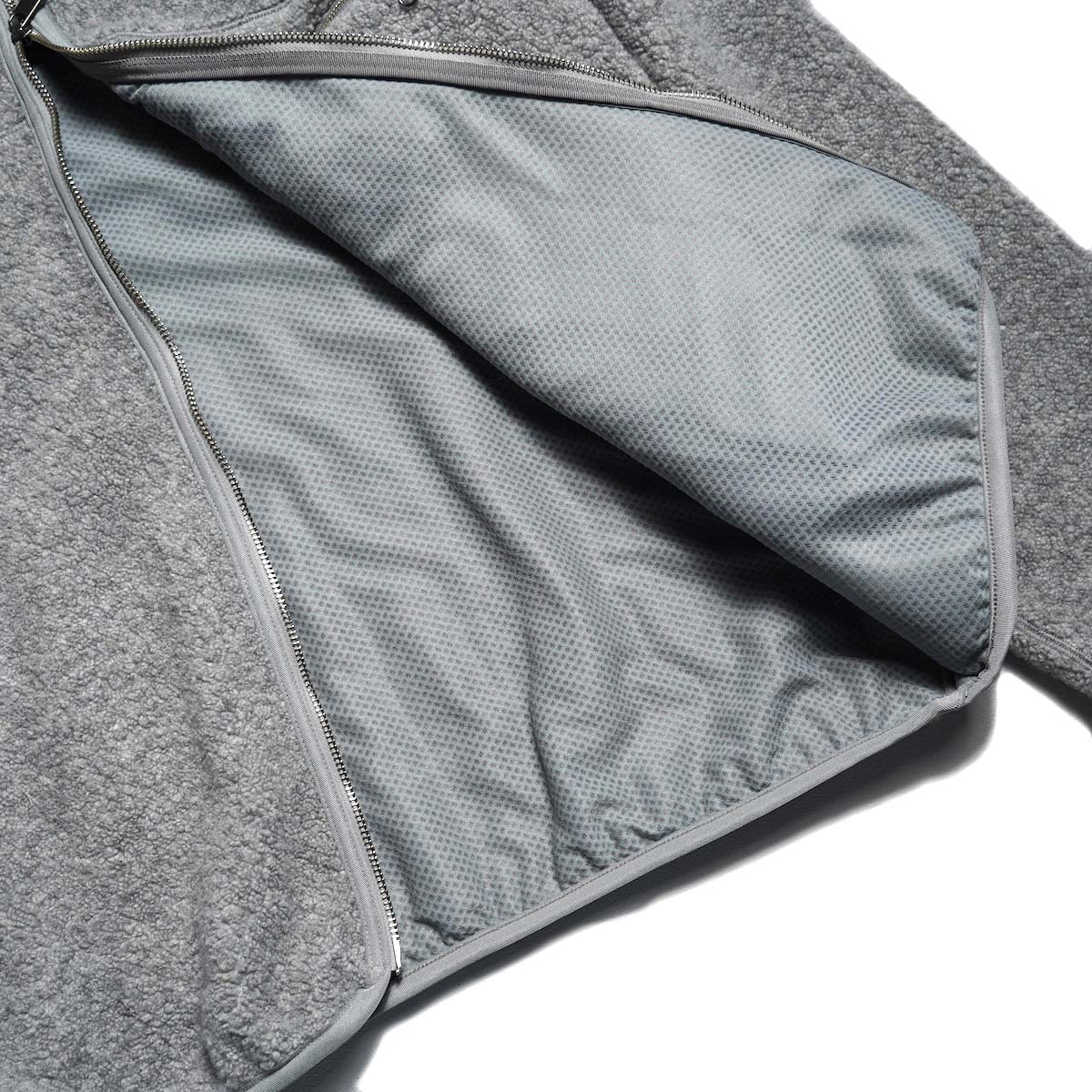 nonnative / HIKER FULL ZIP BROUSON WOOL POLY NYLON PILE (H.Gray) ライニング