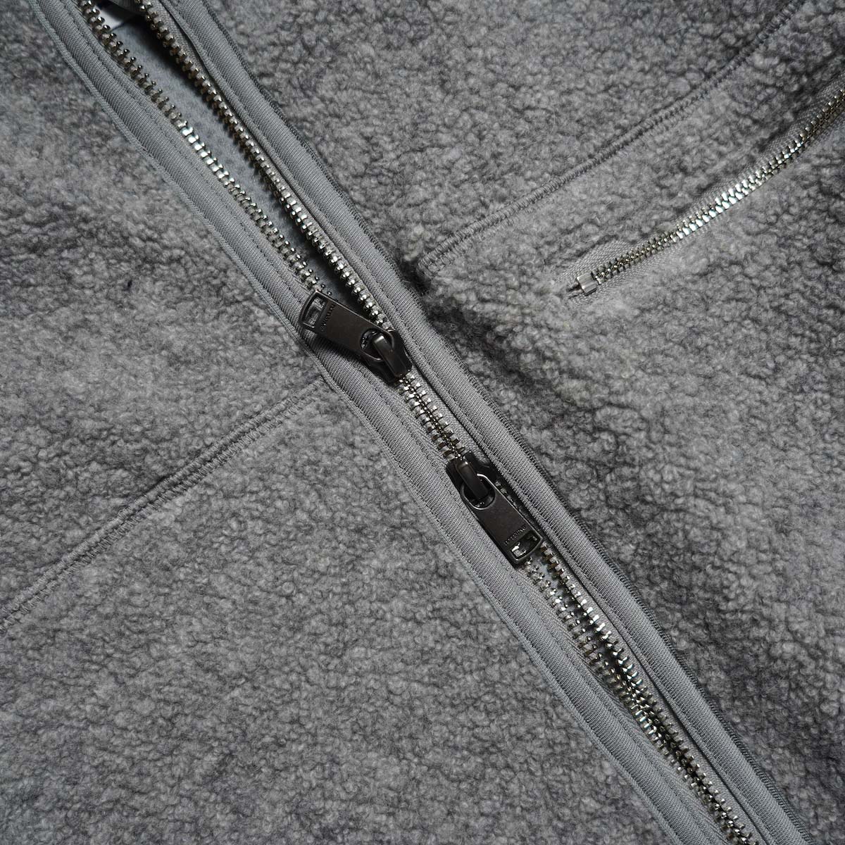 nonnative / HIKER FULL ZIP BROUSON WOOL POLY NYLON PILE (H.Gray) ファスナー