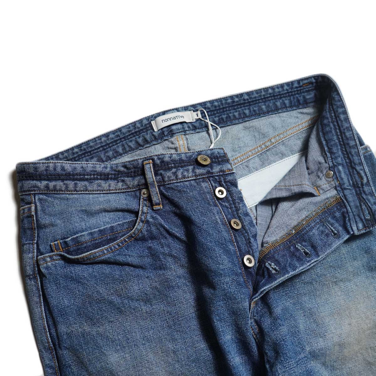 nonnative / DWELLER 5P JEANS NR COTTON 13.5oz SELVEDGE DENIM VW LIGHT (Indigo) ボタンフライ
