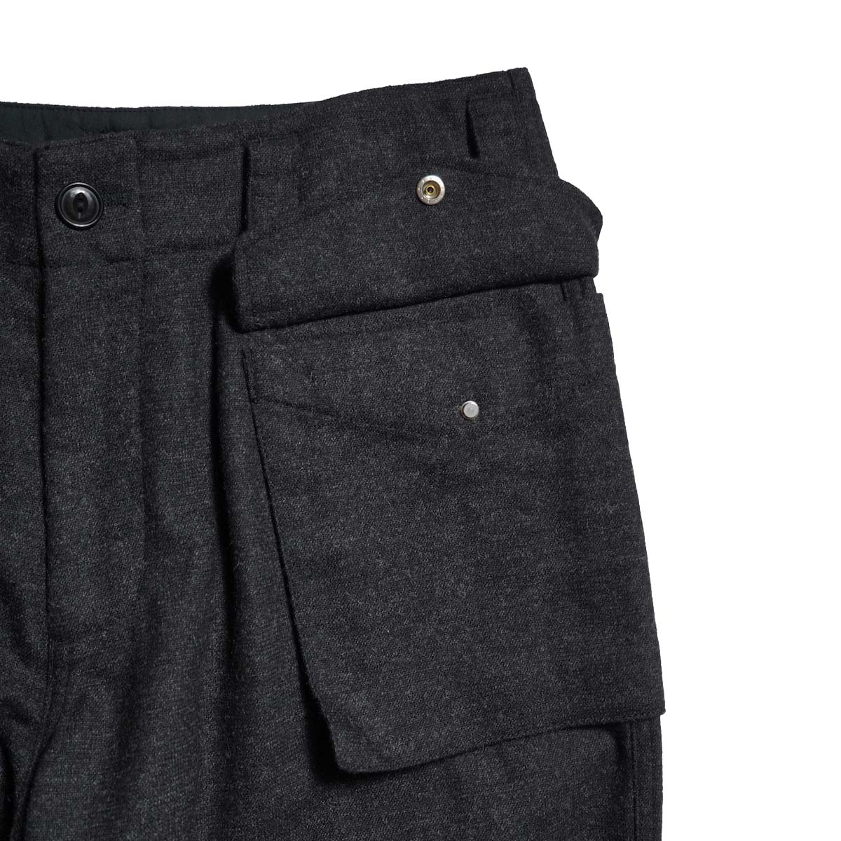nonnative / TROOPER 4P TROUSERS WOOL CASHMERE OXFORD (Heather Charcoal) ポケット