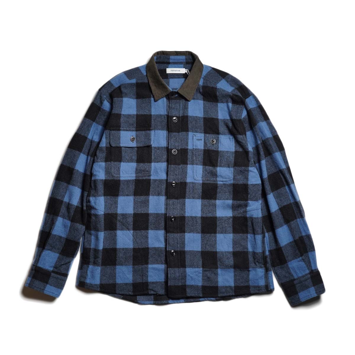 nonnative / WORKER SHIRT JACKET WOOL NYLON BUFFALO CHECK (Blue)