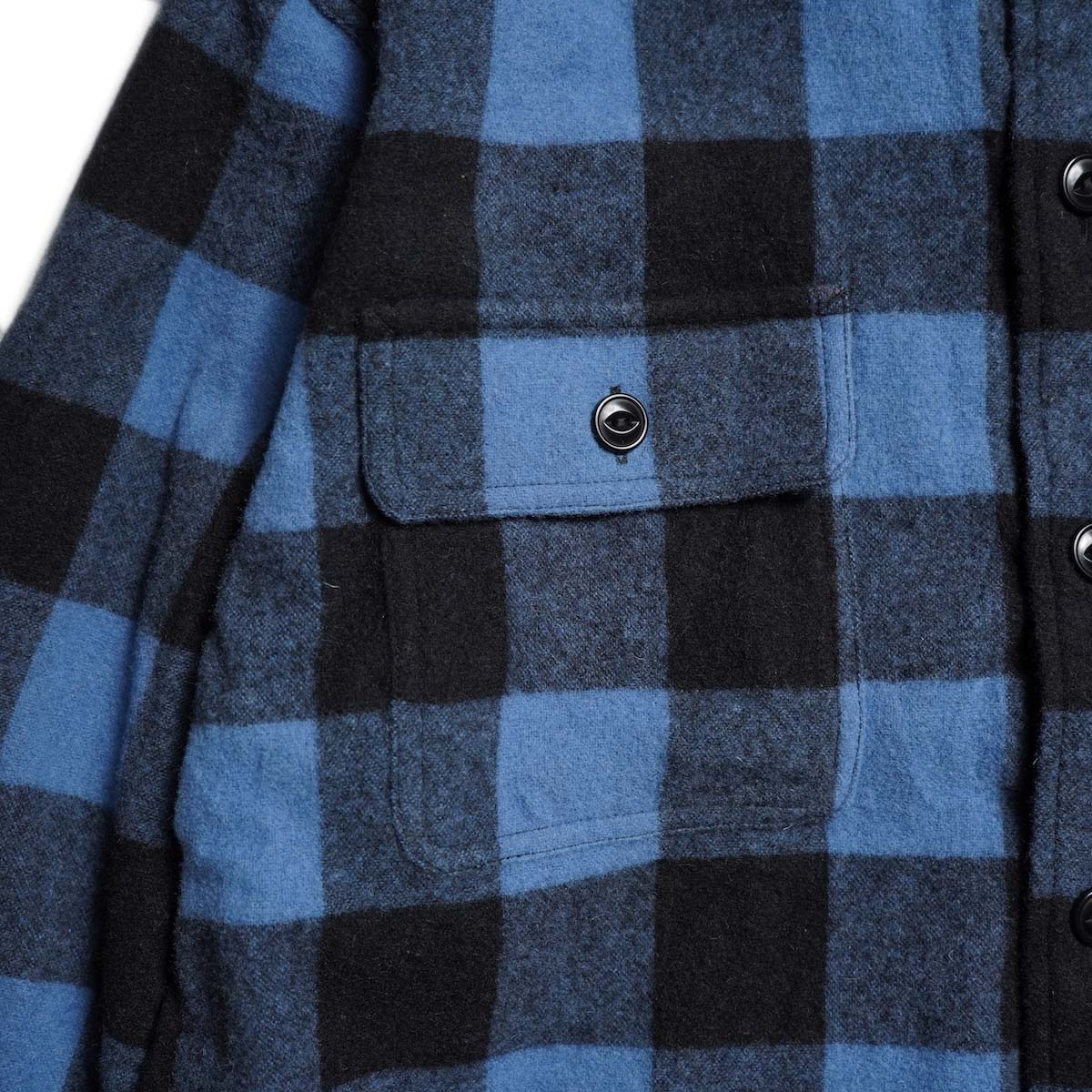 nonnative / WORKER SHIRT JACKET WOOL NYLON BUFFALO CHECK (Blue) フラップポケット