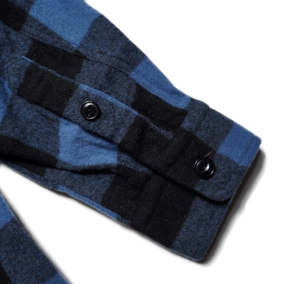 nonnative / WORKER SHIRT JACKET WOOL NYLON BUFFALO CHECK (Blue) 袖先