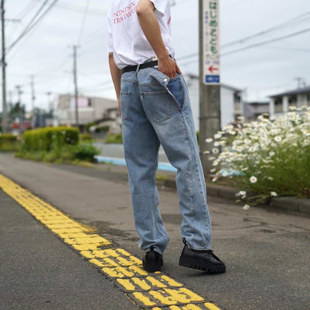 OLD PARK / CROSS JEANS (Fade Black)着用イメージ2