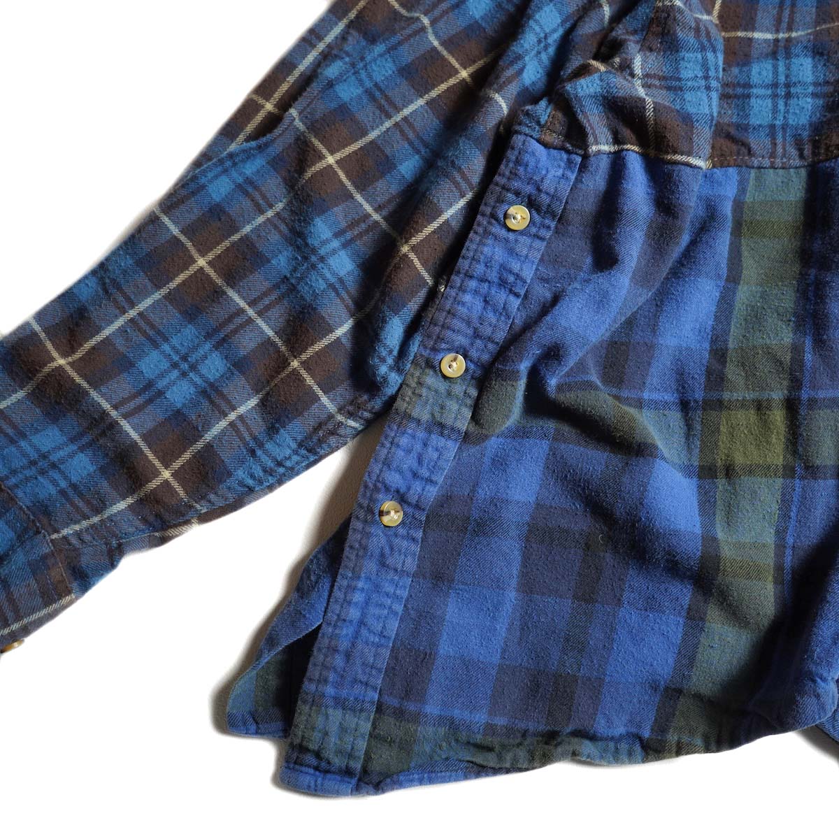 OLD PARK / HALF-BOTTON SHIRT  (Flannel - A) 裾ボタン