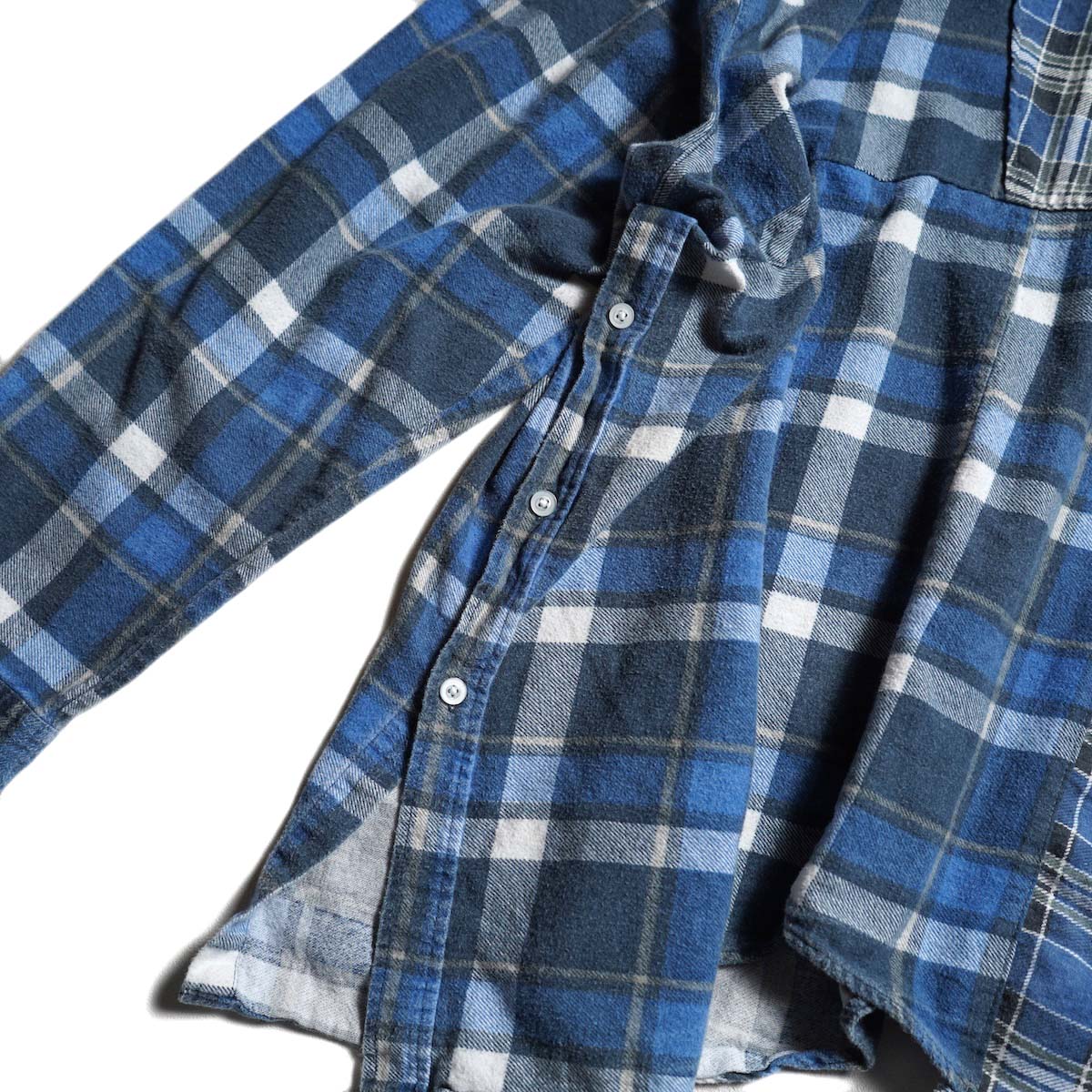 OLD PARK / HALF-BOTTON SHIRT  (Flannel - E) 裾ボタン