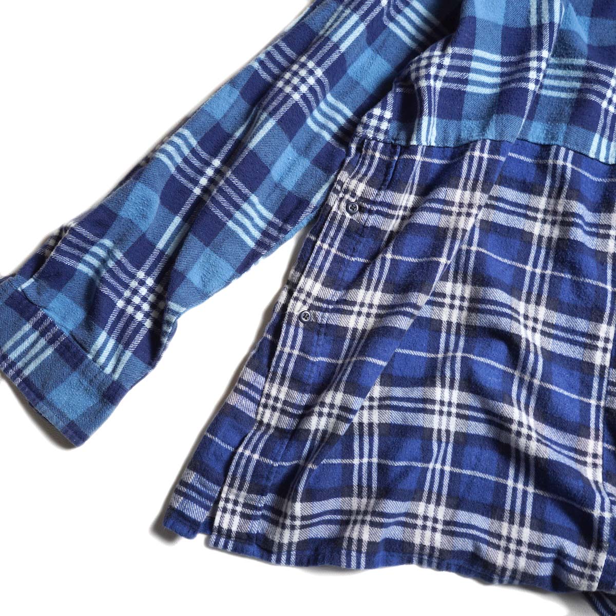 OLD PARK / HALF-BOTTON SHIRT  (Flannel - F)  裾ボタン