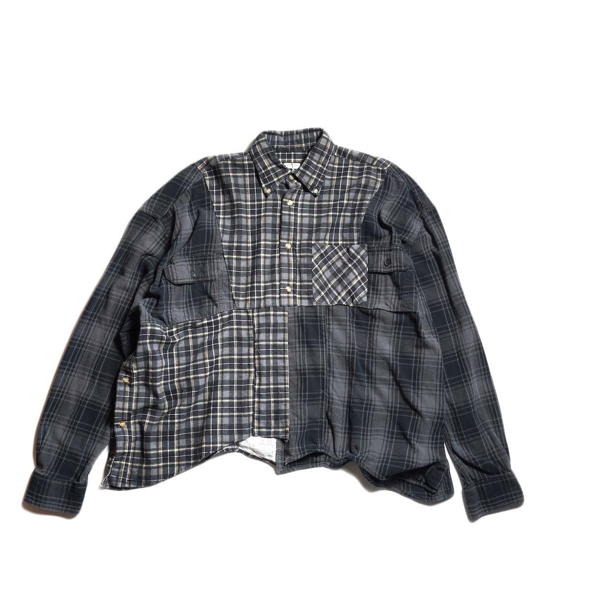 OLD PARK / HALF-BOTTON SHIRT  (Flannel - G) 正面