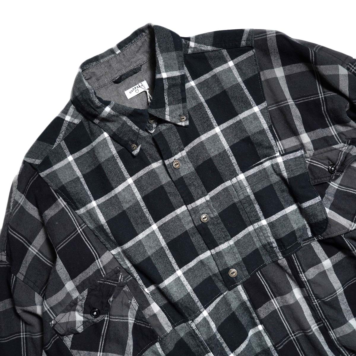 OLD PARK / HALF-BOTTON SHIRT  (Flannel - H) 襟元、ポケット