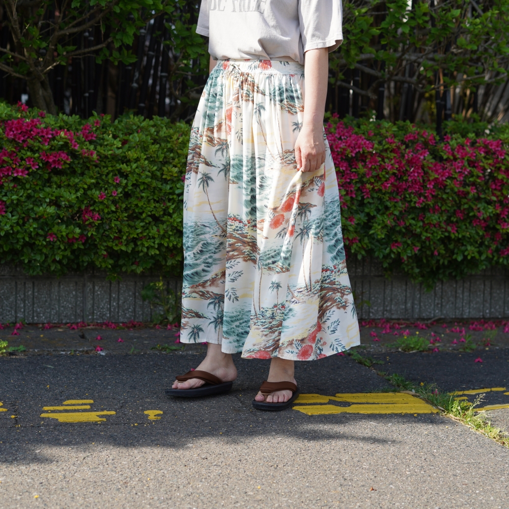 orSlow / OMBRE CHECK GATHERED SKIRT (Brown)着用イメージ2