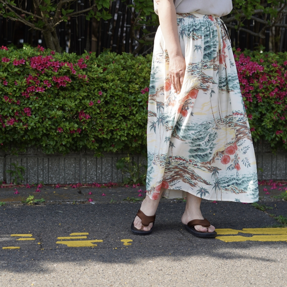 orSlow / OMBRE CHECK GATHERED SKIRT (Brown)着用イメージ1