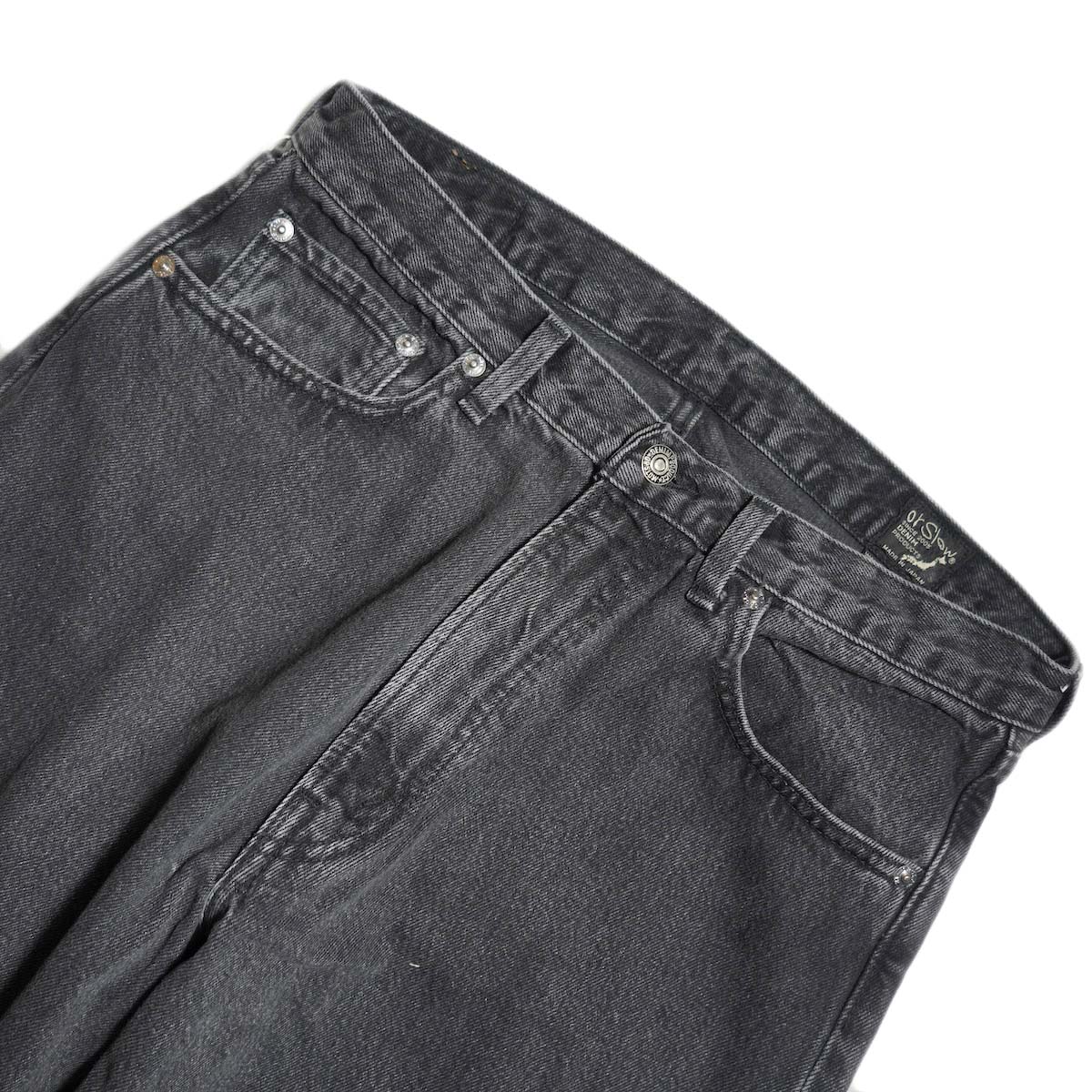 orSlow / 101 DAD"S FIT DENIM PANTS (Black Denim Stone) ウエスト