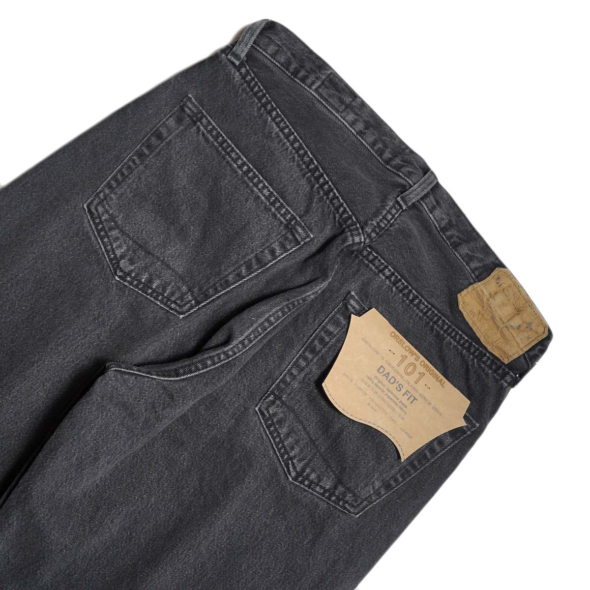 orSlow / 101 DAD"S FIT DENIM PANTS (Black Denim Stone) ヒップポケット