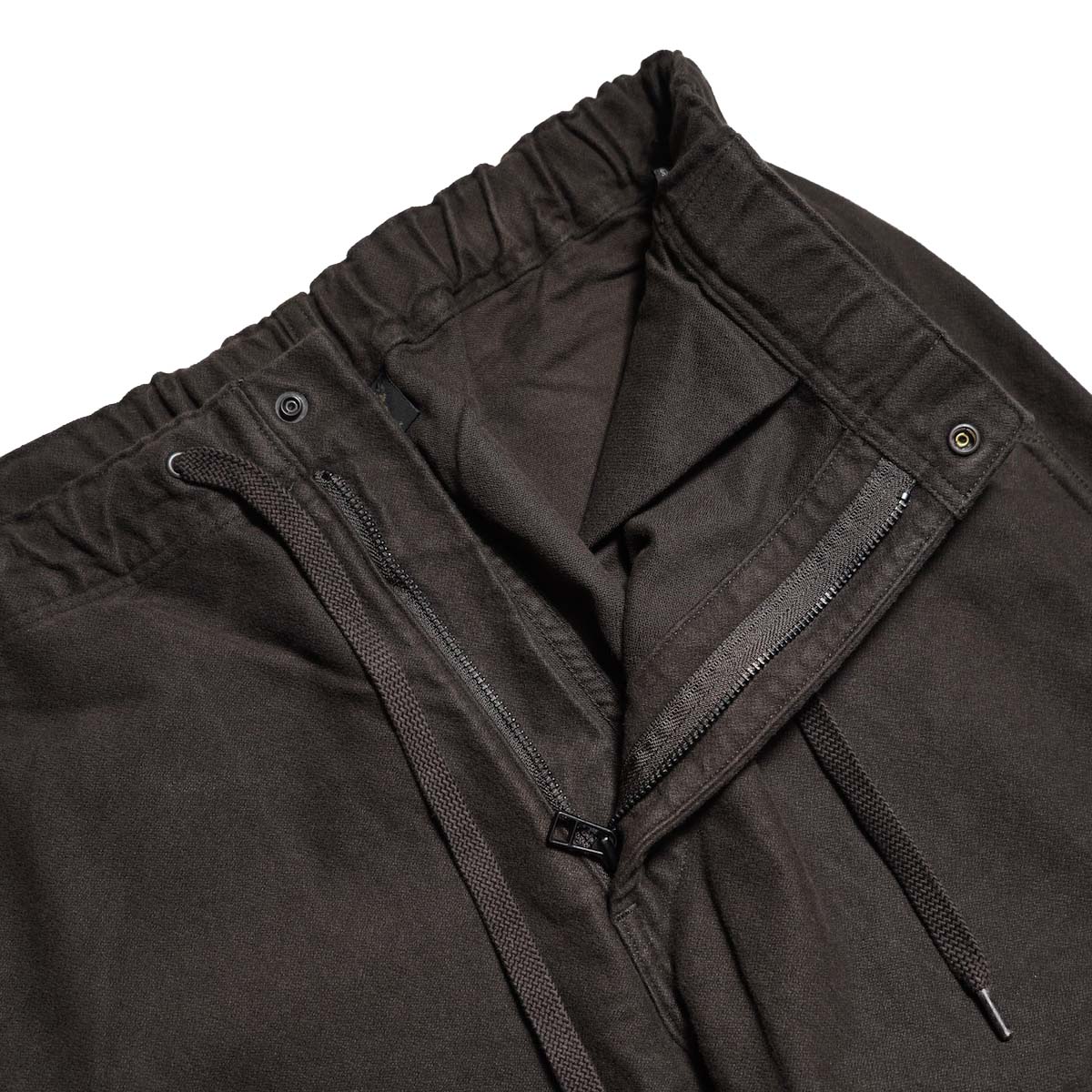 orSlow / NEW YORKER BRUSHED WIDE TROUSERS (Coffee Brown) ファスナー
