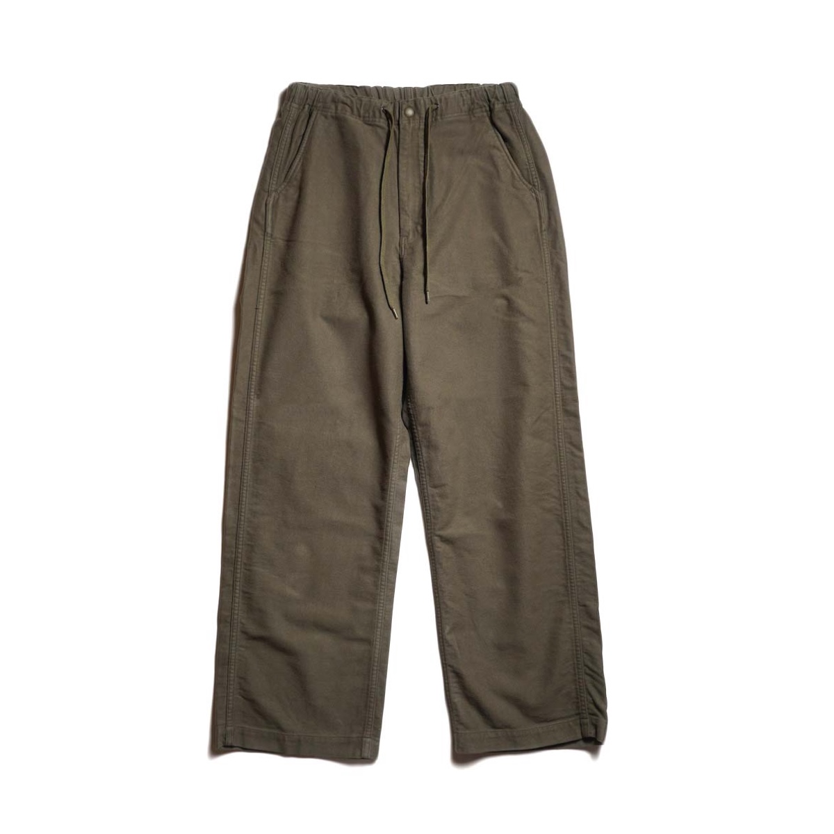 orSlow / NEW YORKER BRUSHED WIDE TROUSERS (Moss Gray)