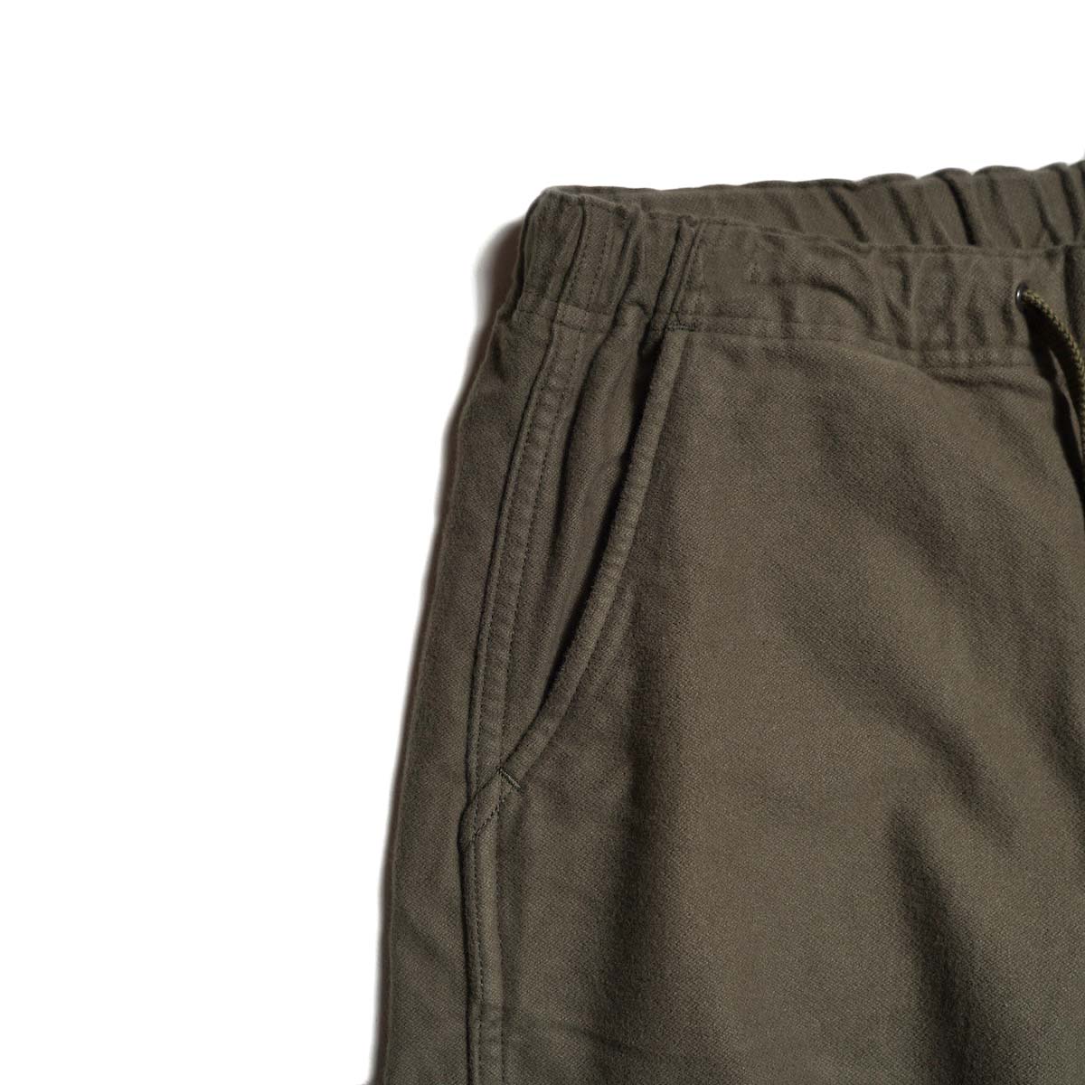 orSlow / NEW YORKER BRUSHED WIDE TROUSERS (Moss Gray) ウエストポケット