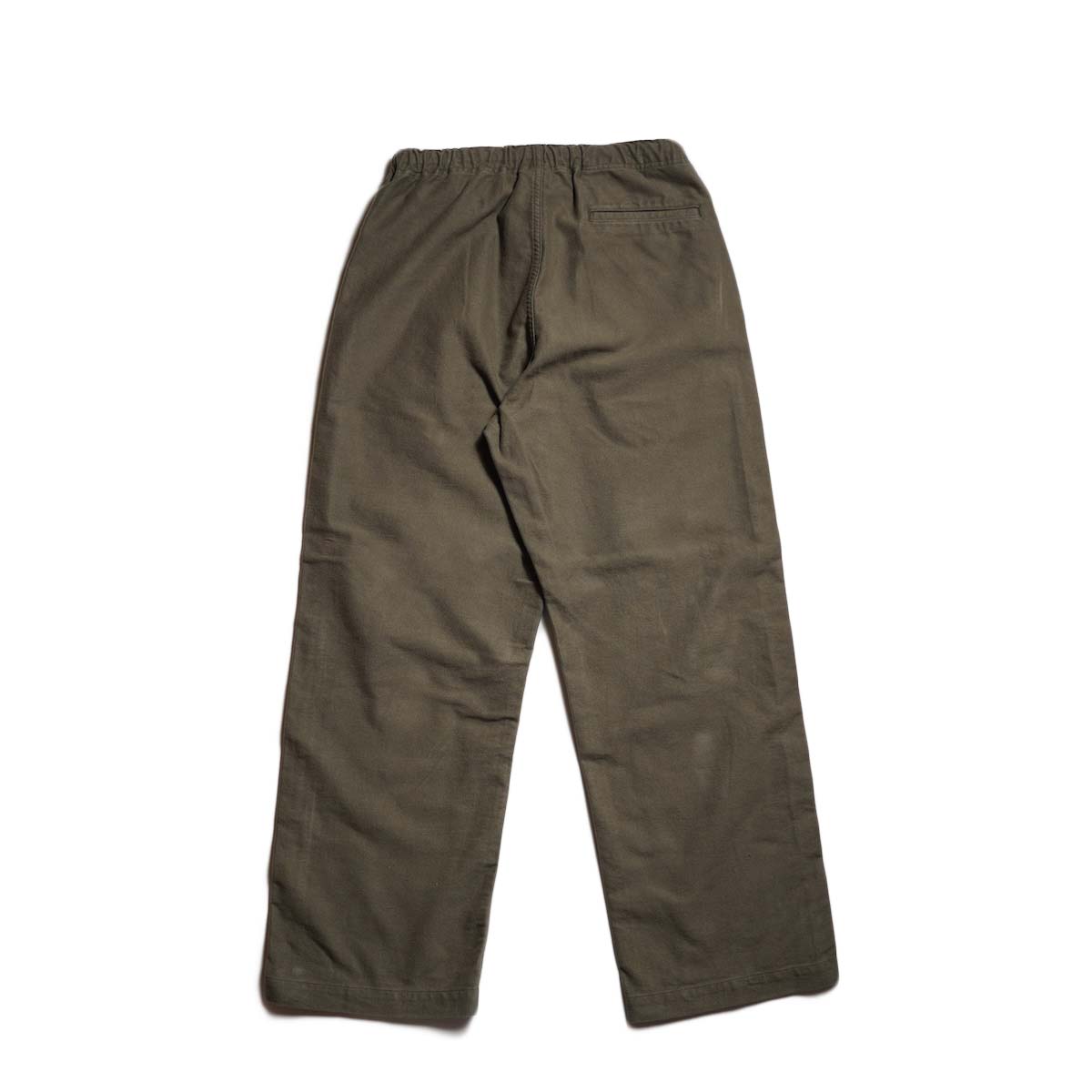 orSlow / NEW YORKER BRUSHED WIDE TROUSERS (Moss Gray) 背面