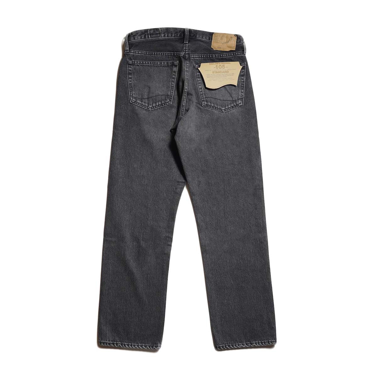 orSlow / 105 90"S BLACK DENIM STONE (Black) 背面