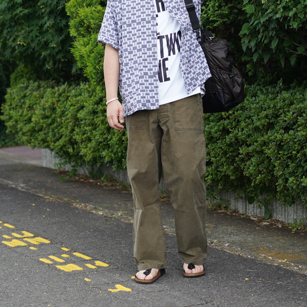 orSlow / SUMMER FATIGUE PANTS (Olive) 178cm/size3着用①