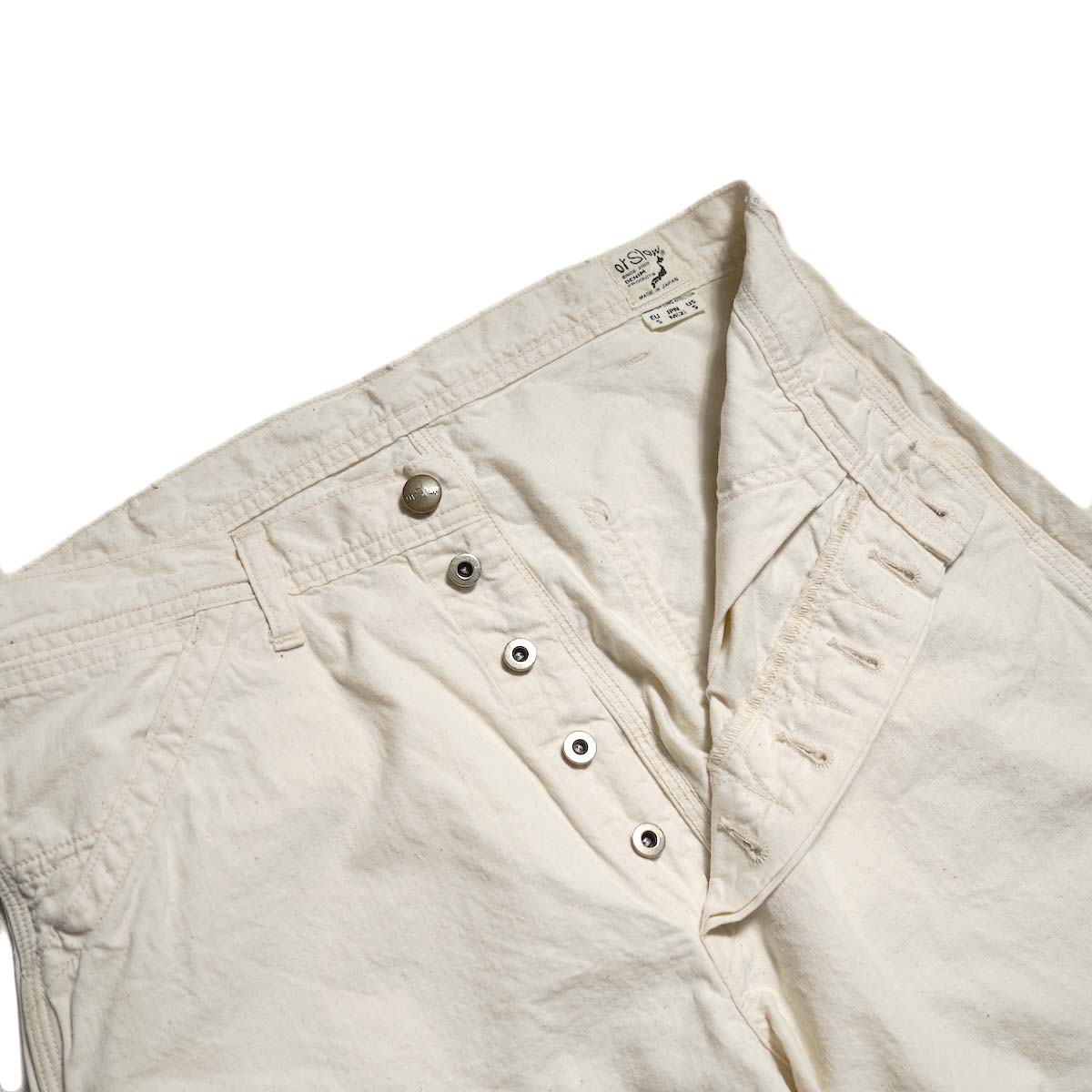 orSlow / WIDE FIT 30"S PAINTER PANTS (Ecru) ボタンフライ