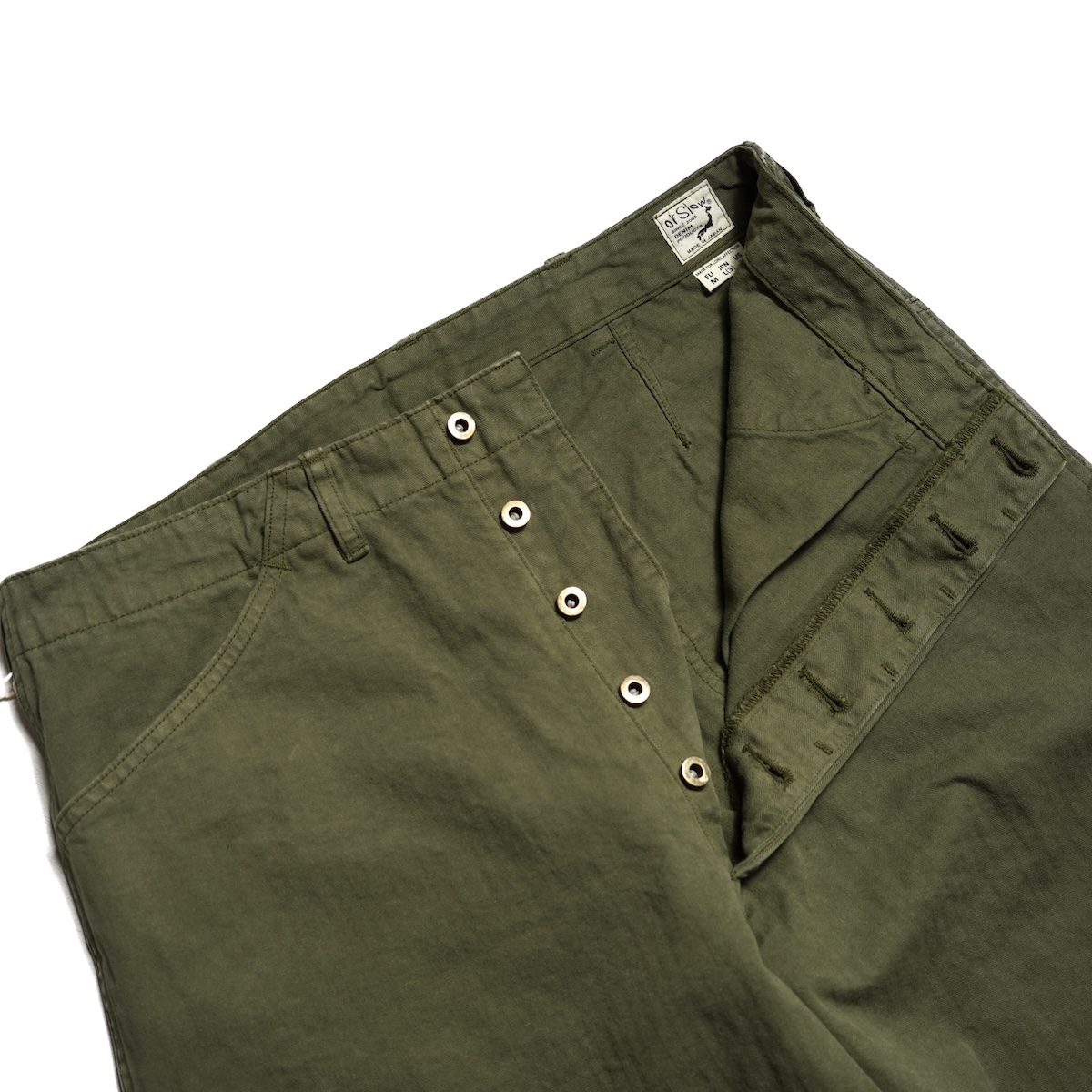 orSlow / USMC HERRINGBONE WIDE FIT UTILITY TROUSERS (Dark Olive)