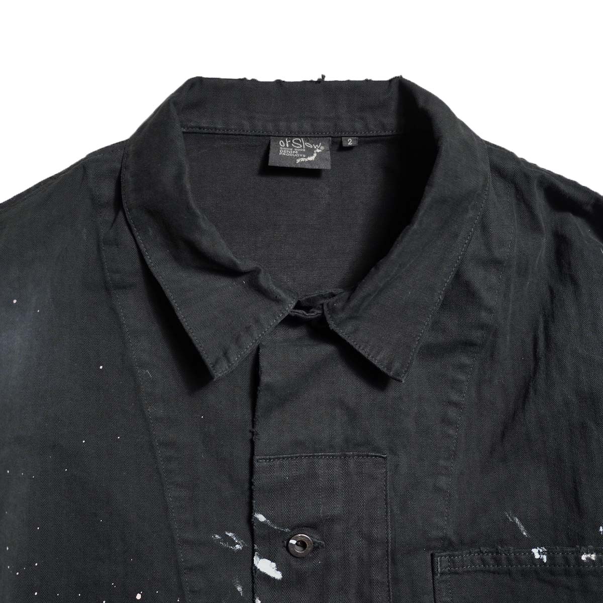 orSlow / REMADE USMC HERRINGBONE COVERALL (Black) 襟元