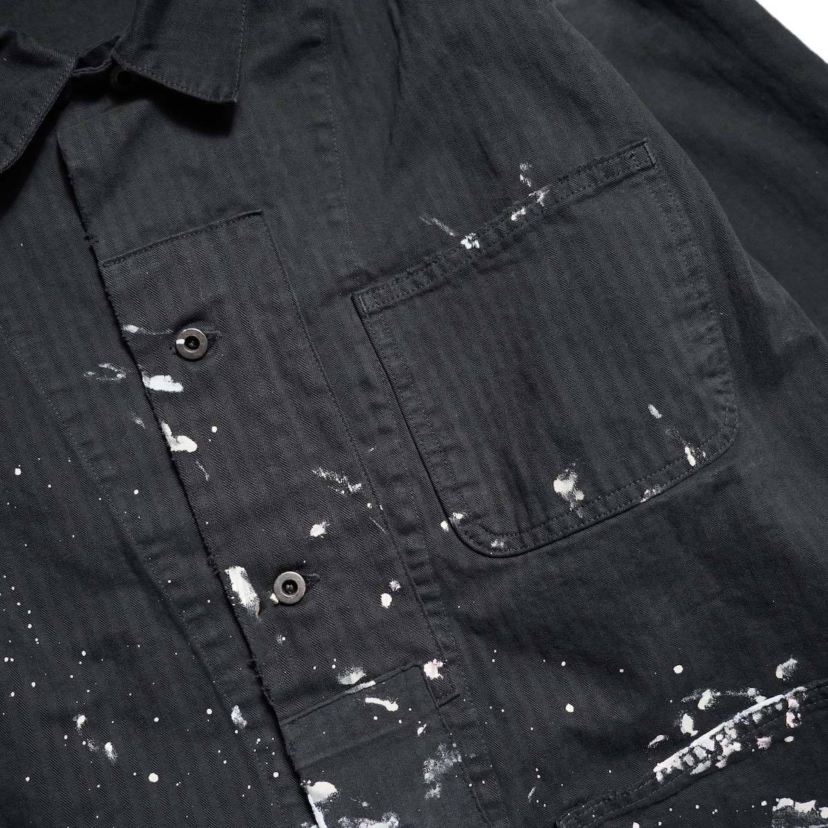 orSlow / REMADE USMC HERRINGBONE COVERALL (Black) 胸ポケット