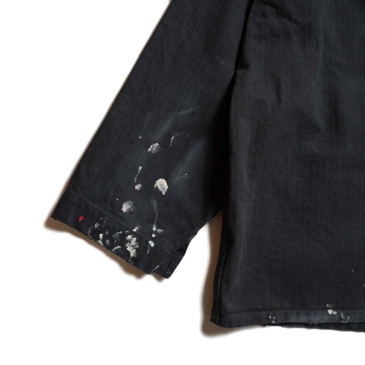 orSlow / REMADE USMC HERRINGBONE COVERALL (Black) 袖ダメージ
