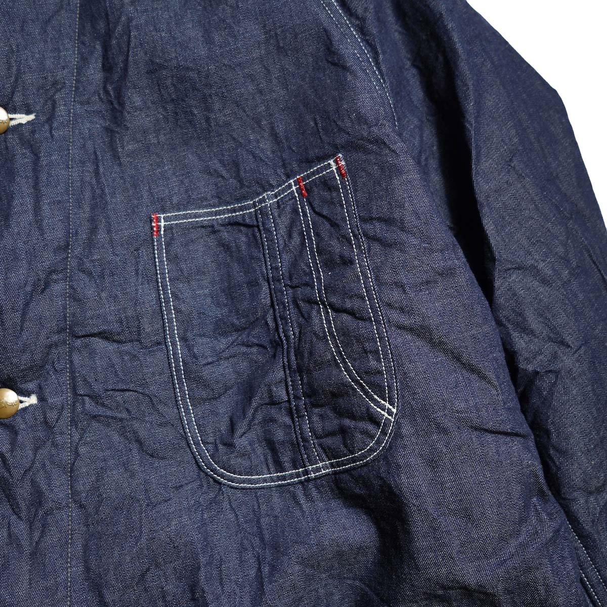 orSlow / WOOL LINER RELAXED FIT DENIM COVERALL (One Wash) 胸ポケット