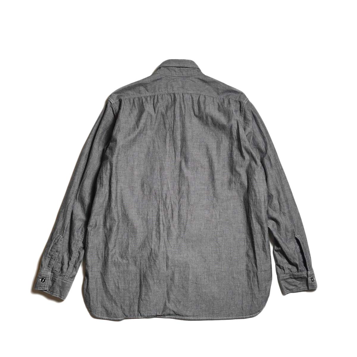 orSlow / RELAX FIT BLACK CHAMBRAY WORK SHIRT (Black) 背面
