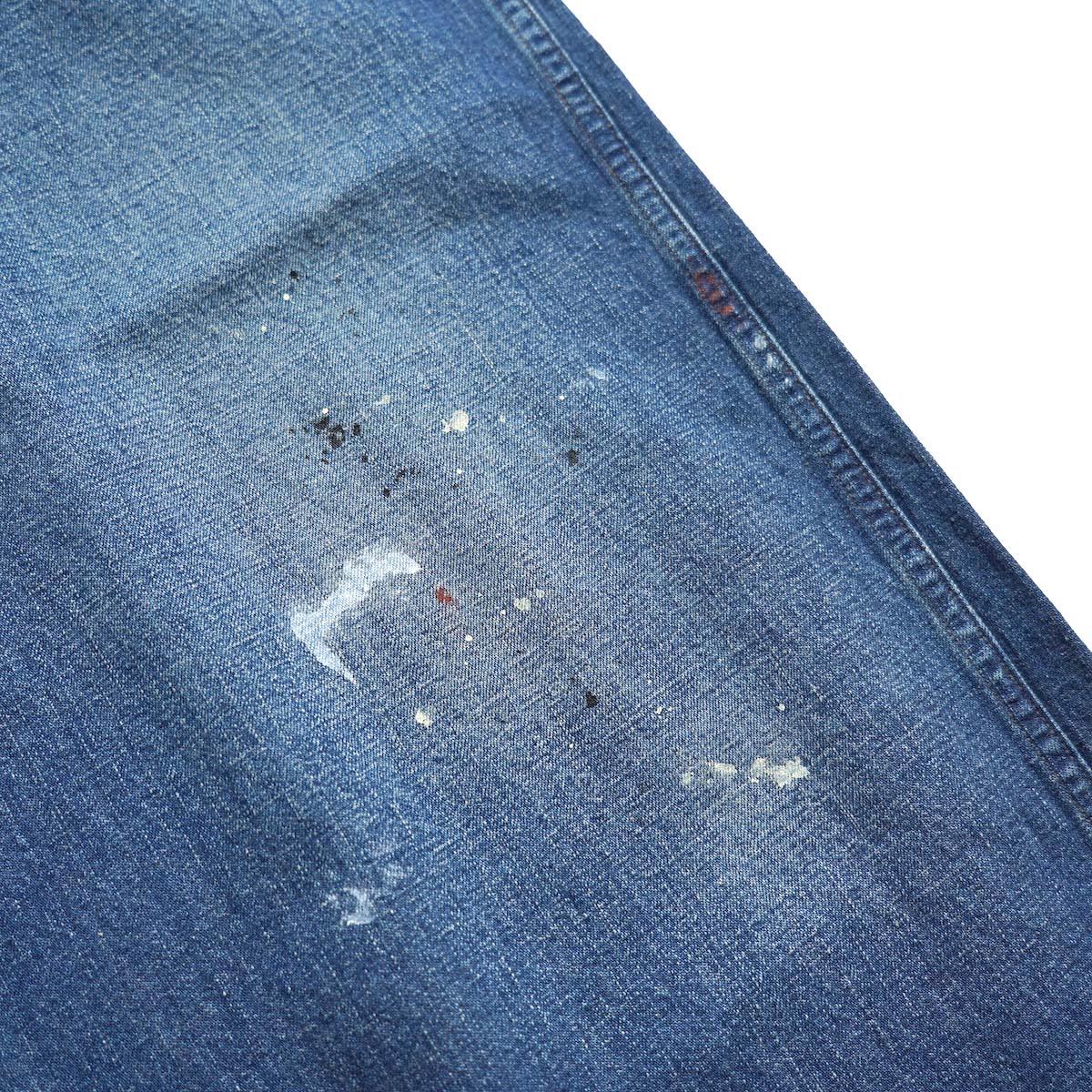 orSlow / WWII 40s U.S. NAVY WIDE-FIT UTILITY TROUSERS (Vintage Indigo With Paint) ペイント