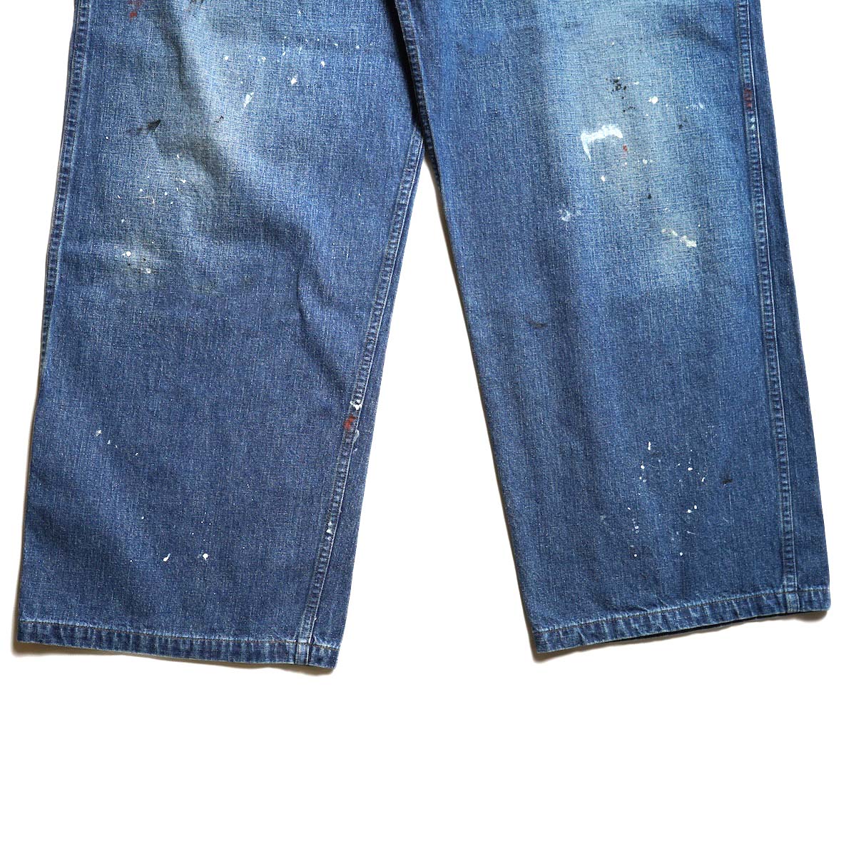 orSlow / WWII 40s U.S. NAVY WIDE-FIT UTILITY TROUSERS (Vintage Indigo With Paint) 裾