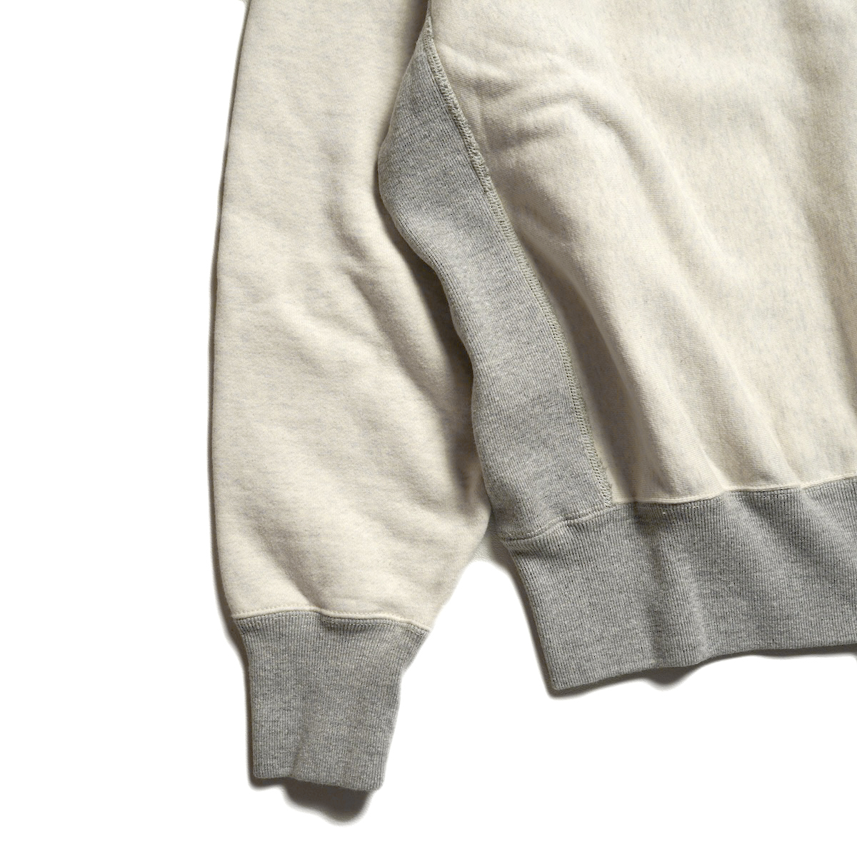 orSlow / HEAVYWEIGHT CROSS GRAIN SIDE RIB TWO TONE SWEAT SHIRT (Ecru with Print) リブ
