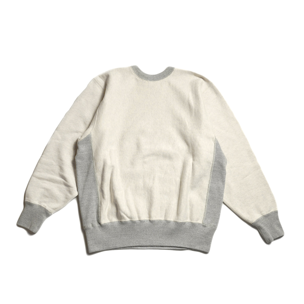 orSlow / HEAVYWEIGHT CROSS GRAIN SIDE RIB TWO TONE SWEAT SHIRT (Ecru with Print) 背面