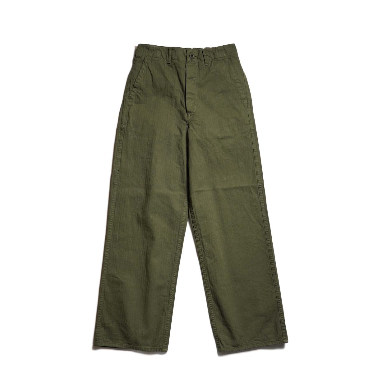 orSlow ワークパンツ S オリーブグリーン 予約商品(お届け予定 3月頃以降) orSlow オアスロウ ワイド フィット