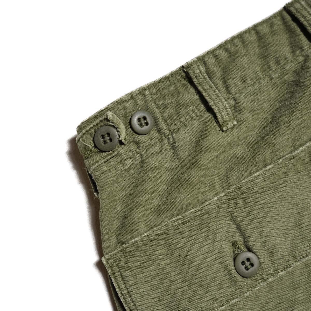 orSlow / REAL USED WASH VINTAGE FIT FATIGUE PANTS (Dark Olive Stone) サイドアジャスター