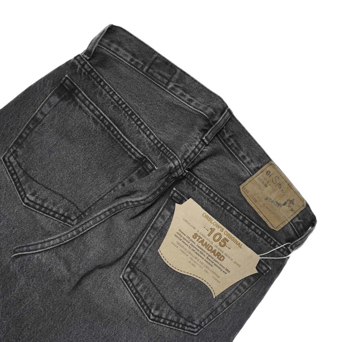 orSlow / 105 90's Black Denim Stone Wash