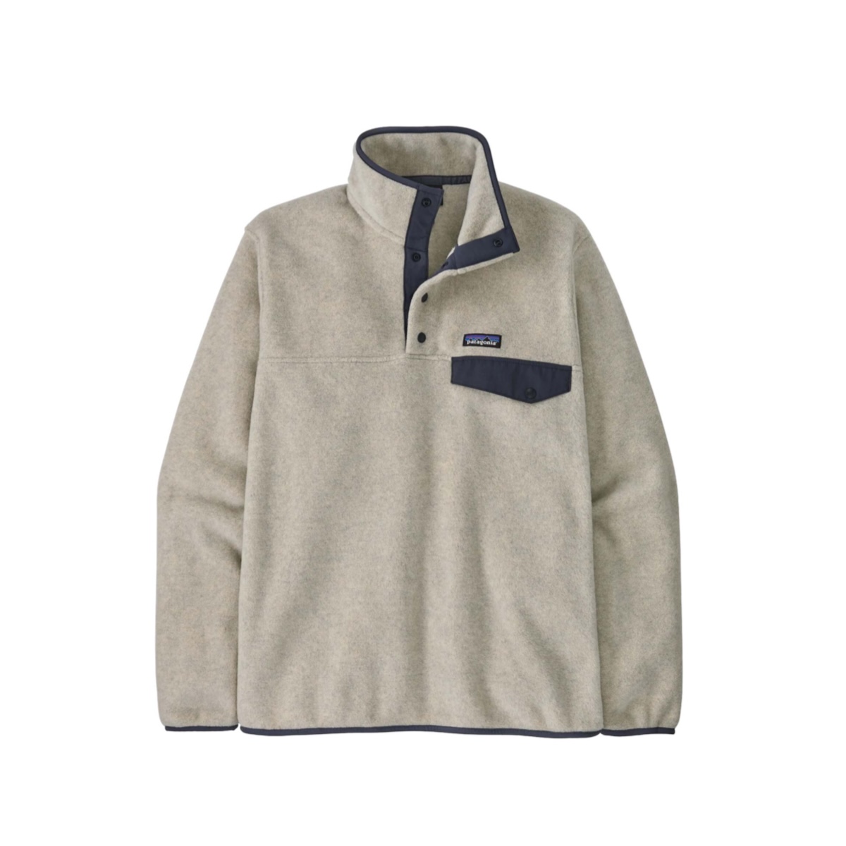 Patagonia / M's LW SYNCHILLA SNAP-T P/O (Oatmeal Heather w/New Navy)
