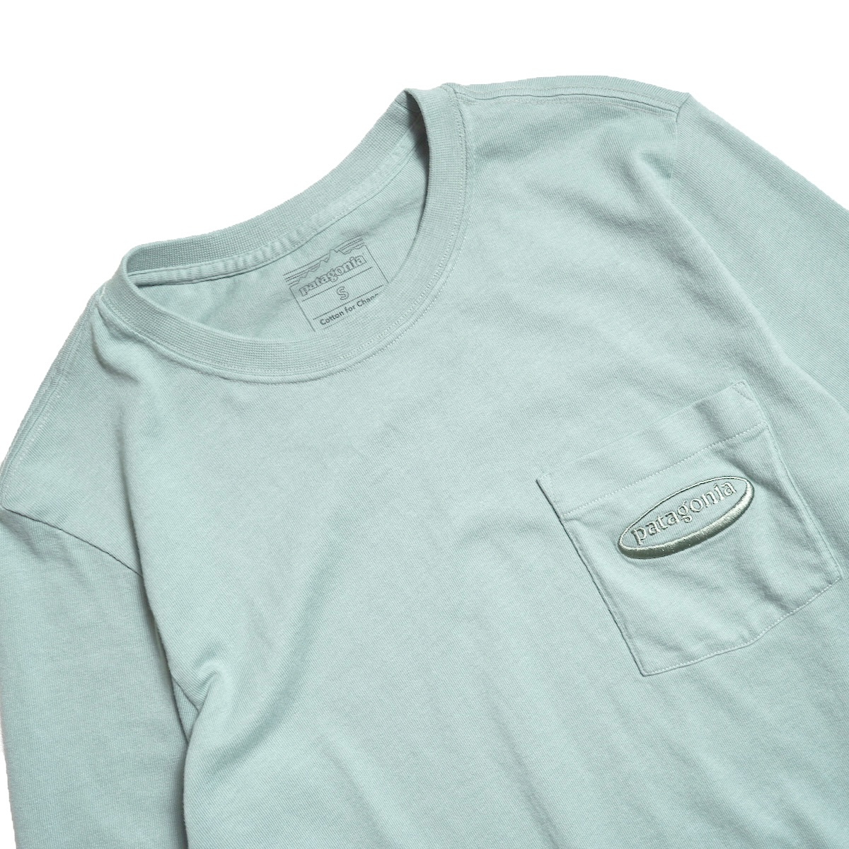 Patagonia / M"s L/S MIDWEIGHT "95 OVAL LOGO POCKET TEE (Cover Green) ネック