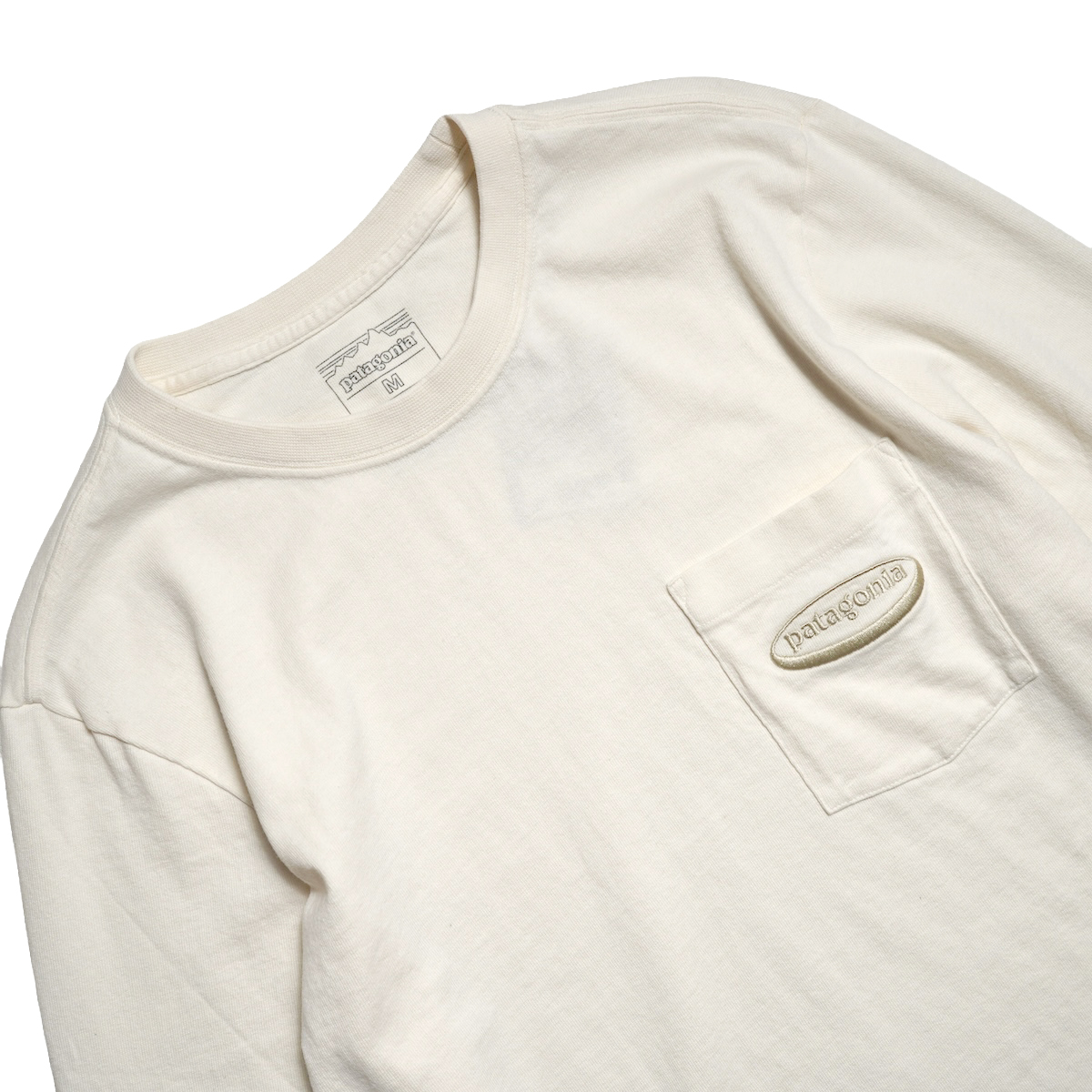Patagonia / M"s L/S MIDWEIGHT "95 OVAL LOGO POCKET TEE (Undyed Natural) ネック