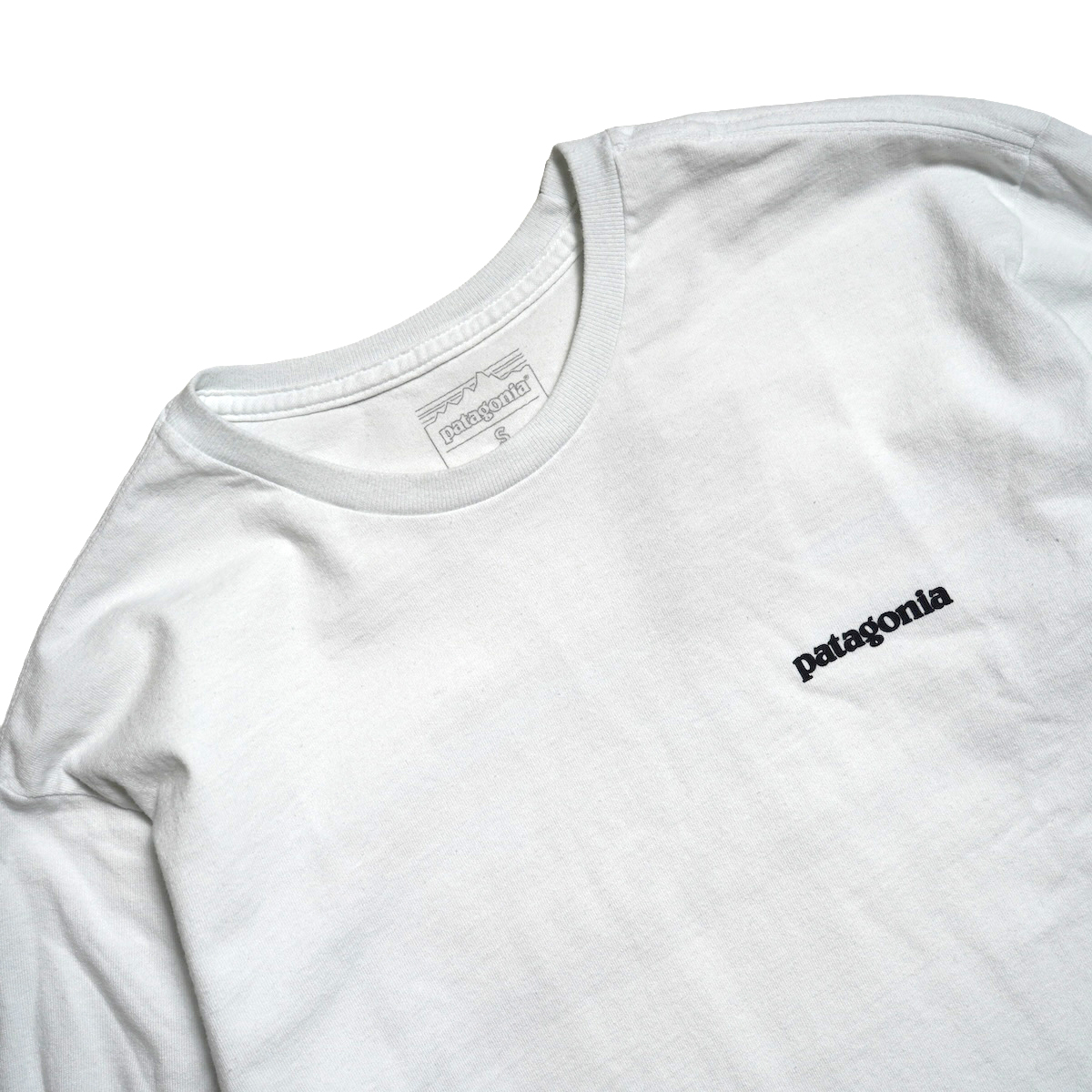 Patagonia / M"s L/S P-6 LOGO RESPONSIBILI TEE (Fiber White) ネック