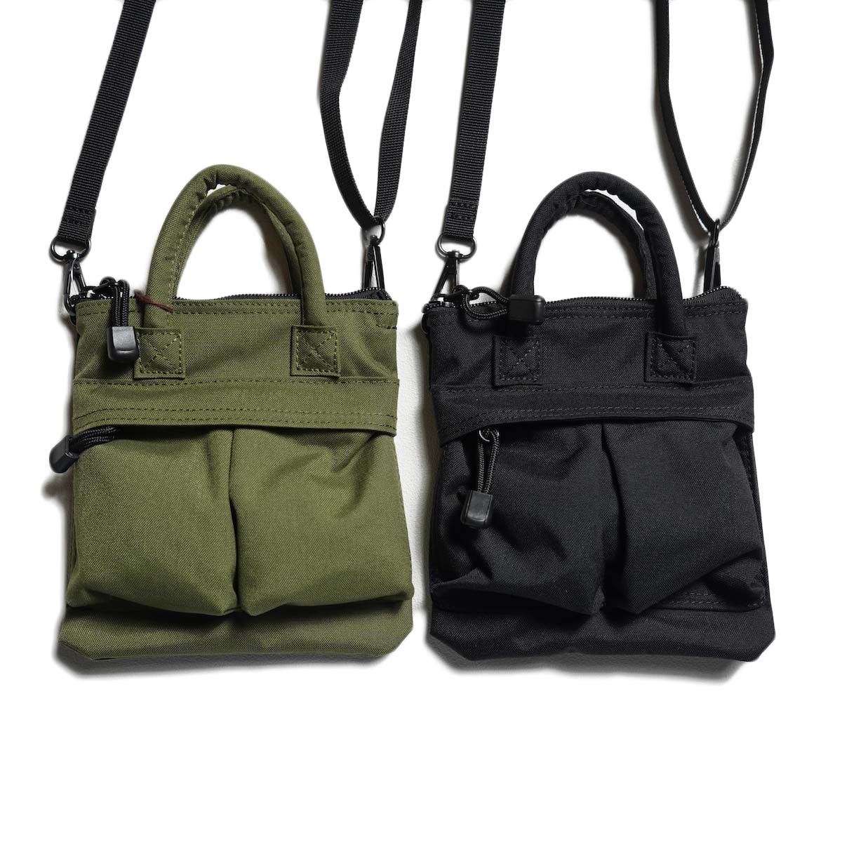 PENNEY"S / THE FOX - Mini Helmet Bag (左 : Olive 右 : Black) 正面