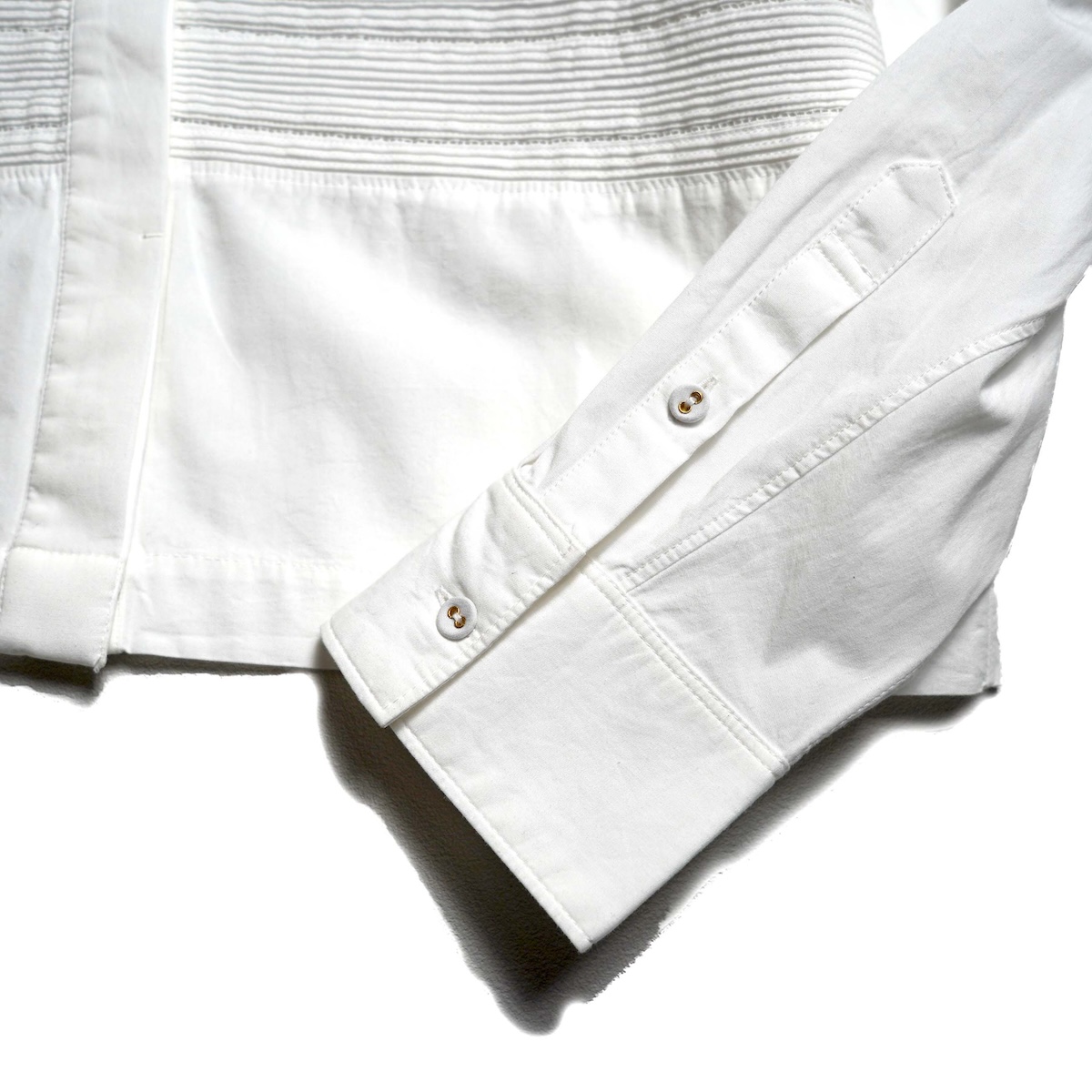 Pheeta / PH015C-61 Trinity Croped Shirt (White) カフス