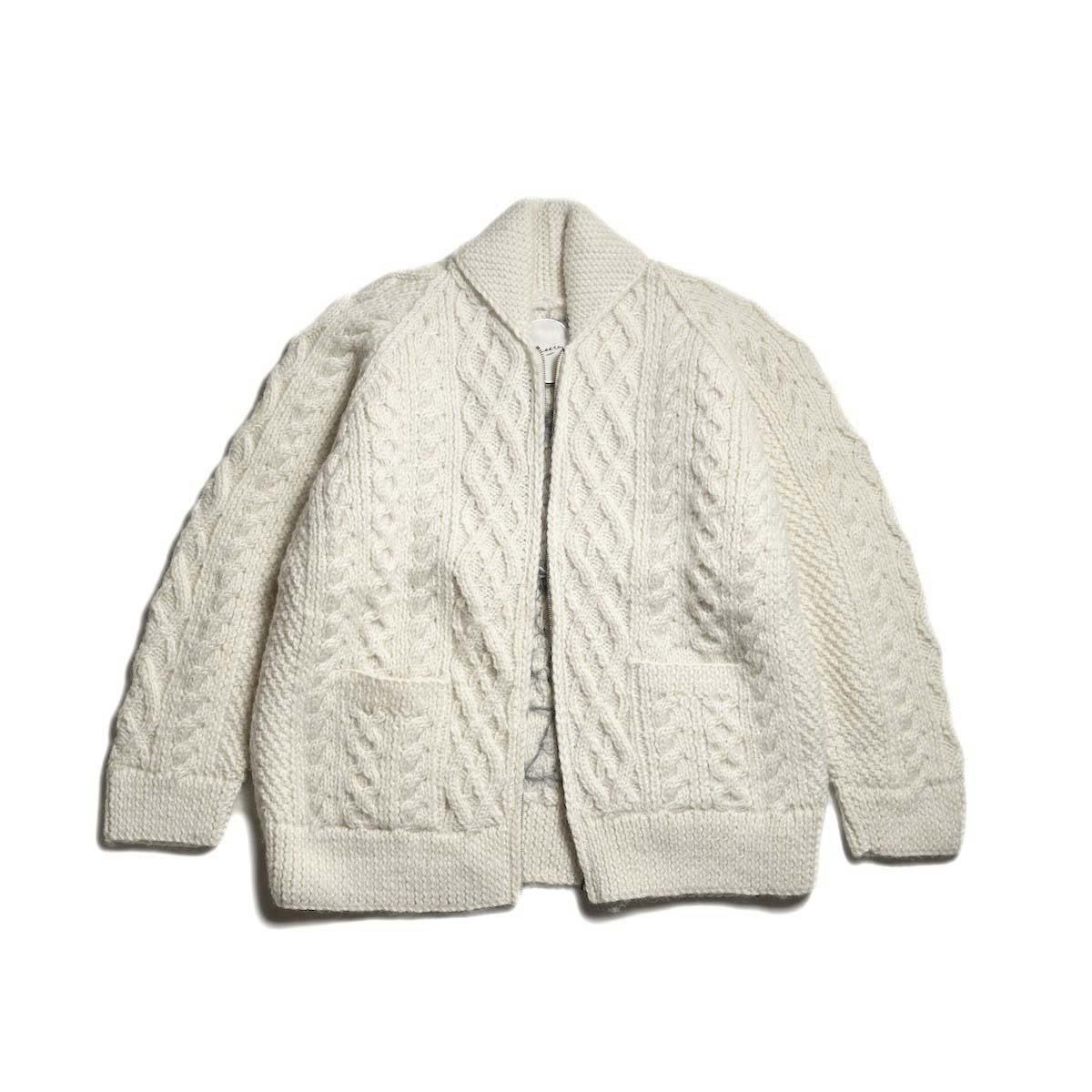 Pheeta / PH016C-HN1 Clara - ZIP CARDIGAN (White) 正面