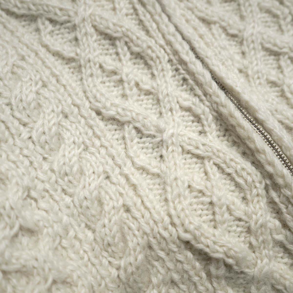 Pheeta / PH016C-HN1 Clara - ZIP CARDIGAN (White) 編地