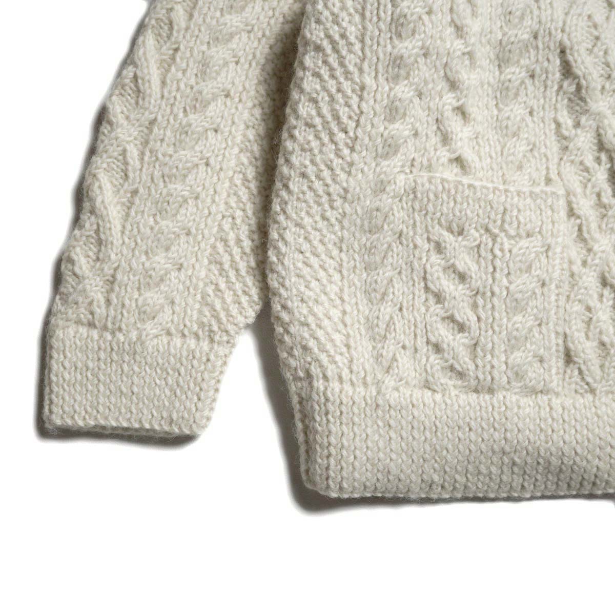 Pheeta / PH016C-HN1 Clara - ZIP CARDIGAN (White) リブ