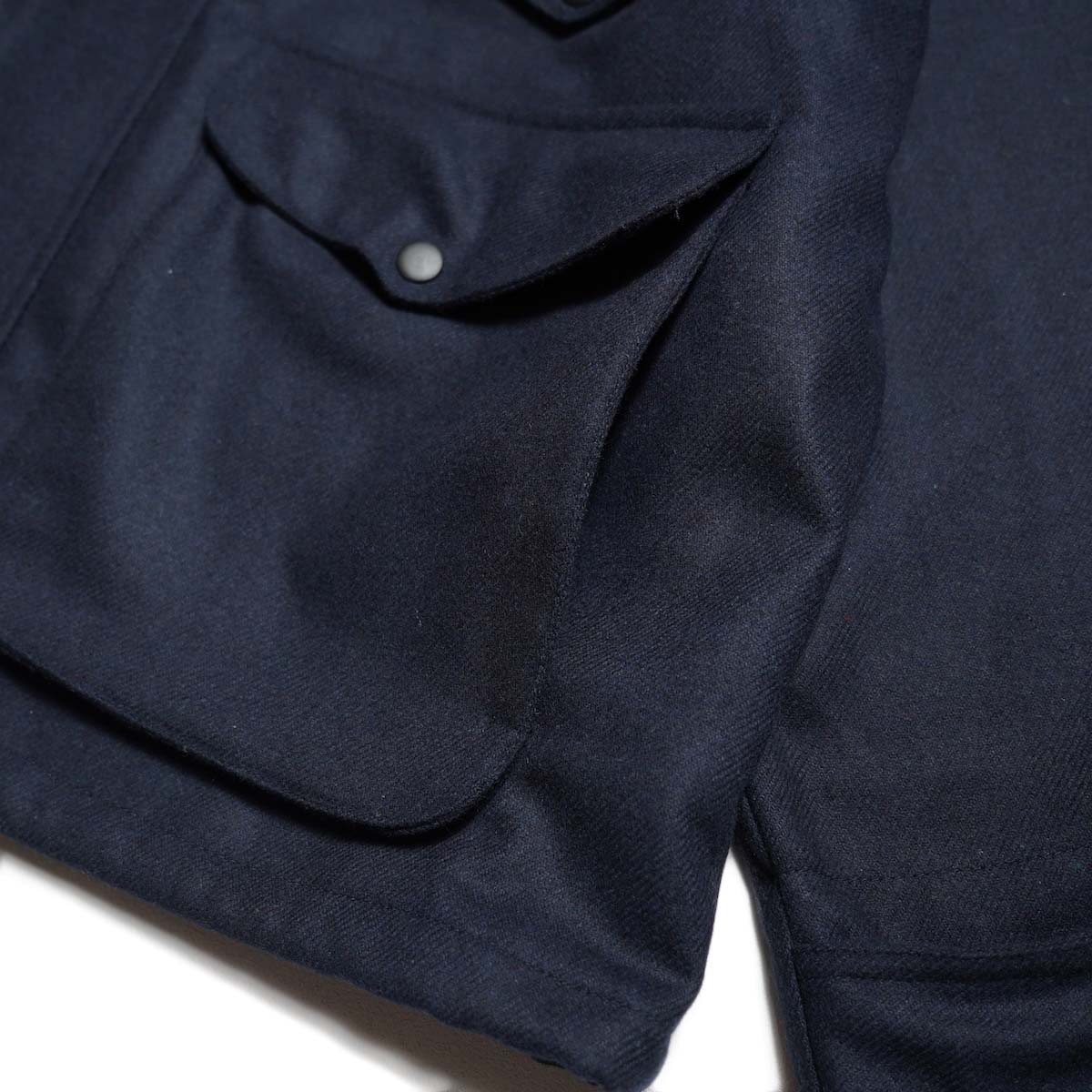PORTRAITE / Classic Field Jacket-Short (Dark Navy Wool) サイドポケット