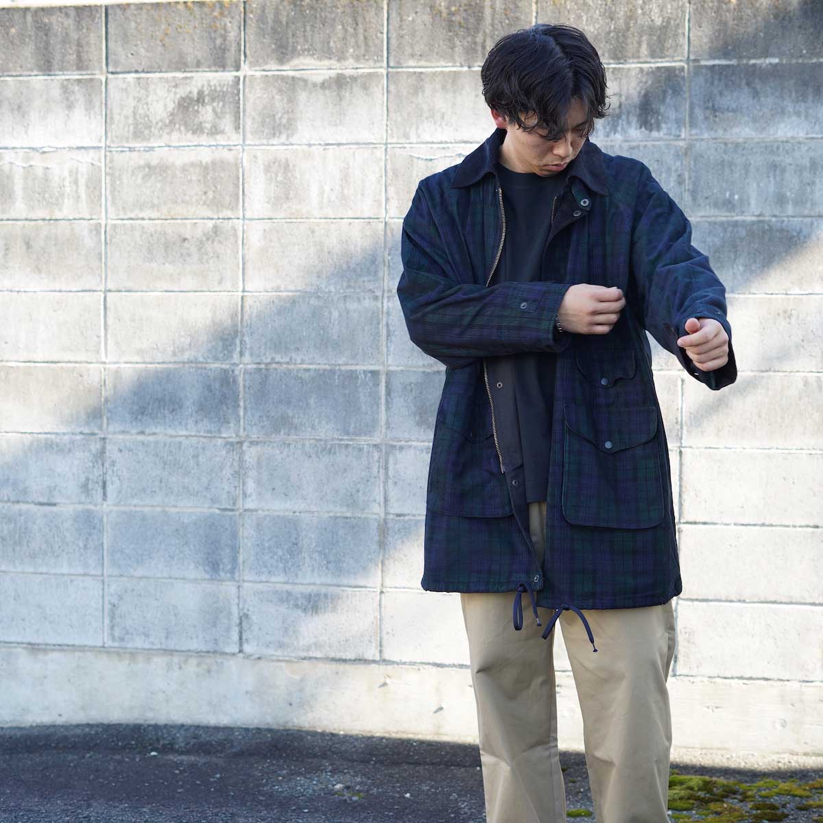 PORTRAITE / Classic Field Jacket Long - Corduroy (Black Watch)