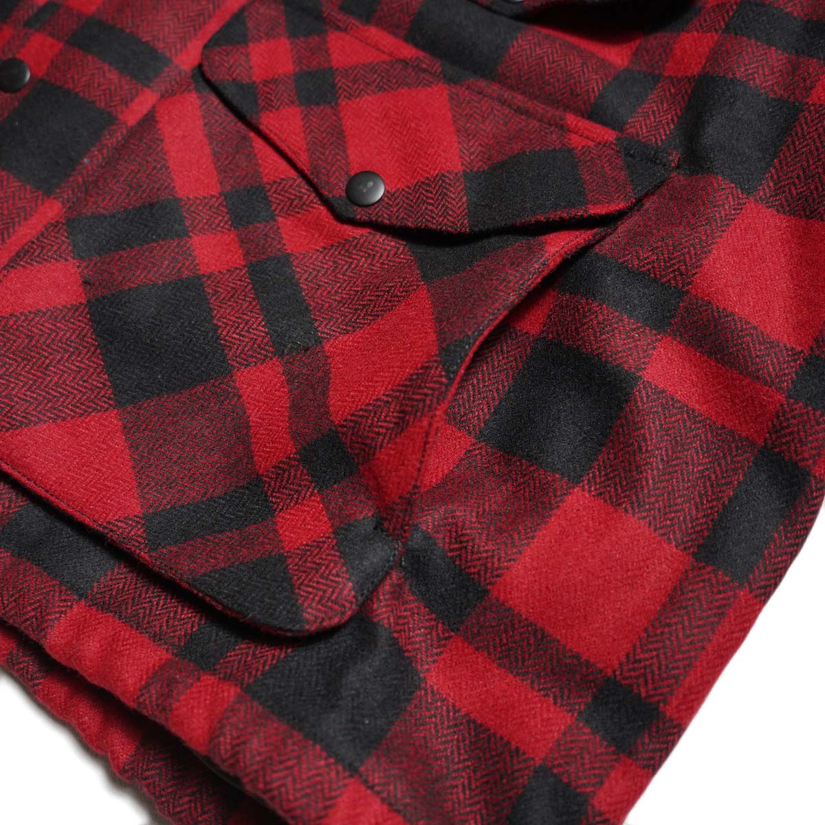 PORTRAITE / Over Vest (Red×Black Herringbone Check) サイドポケット