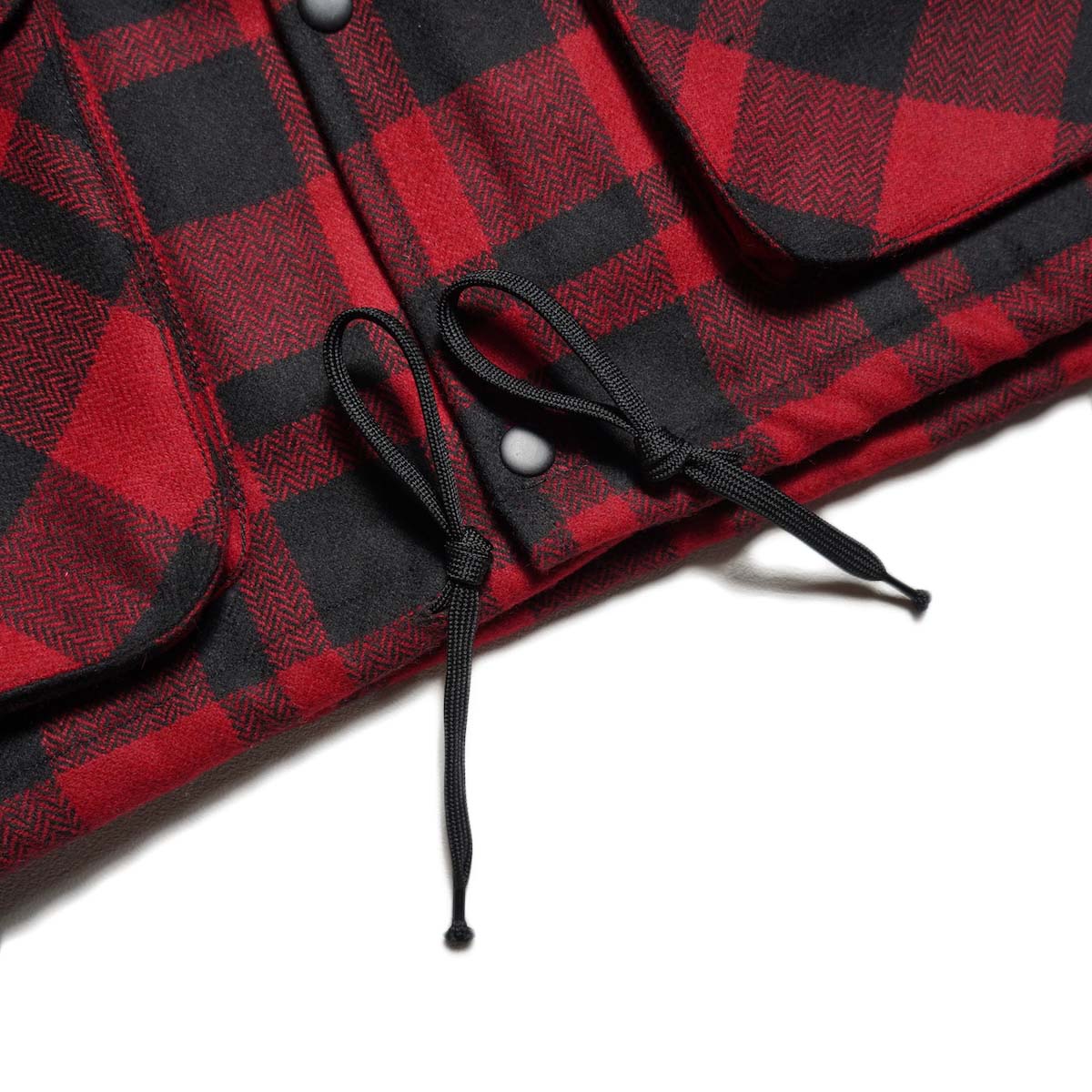 PORTRAITE / Over Vest (Red×Black Herringbone Check) 裾コード